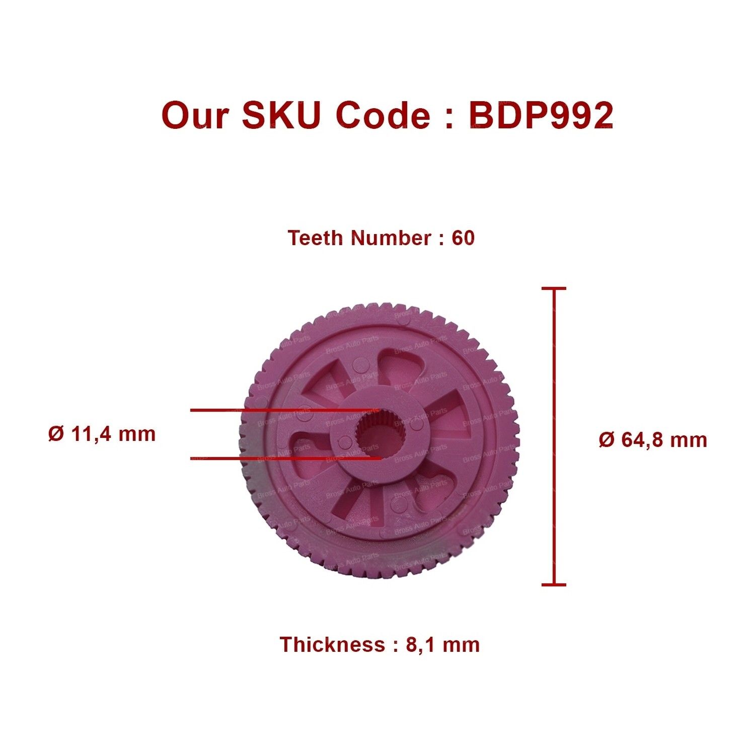 VW T5 T6 Sürgülü Kapı Motor Dişlisi (03-24) OEM: 7E1959245A