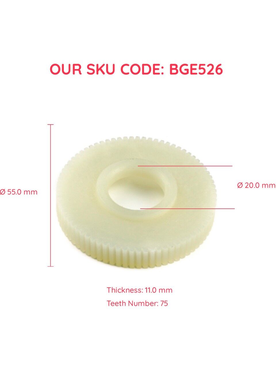 Honda İçin Pencere Mekanizması Motor Dişlisi (54.83 mm)