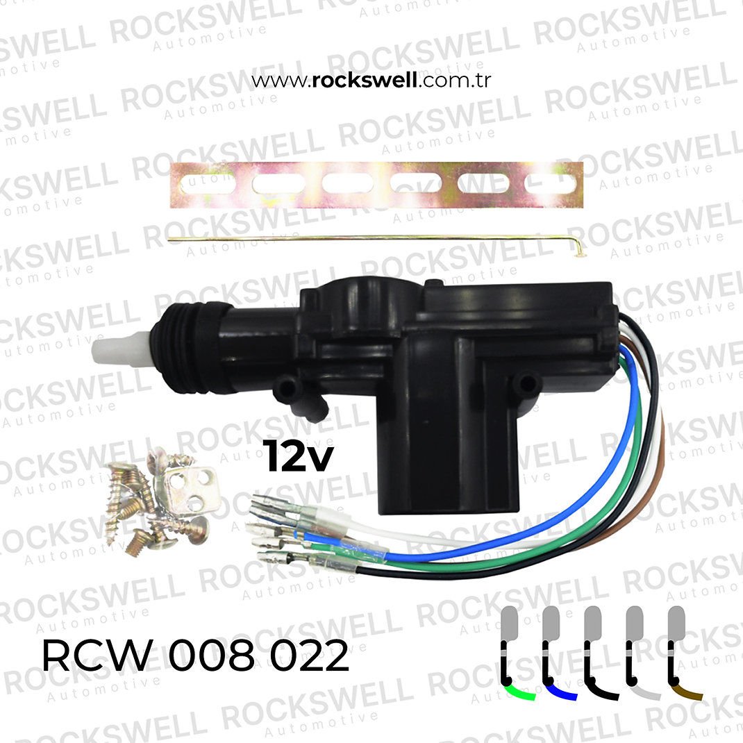 12 VOLT İLE ÇALIŞABİLEN TÜM ARAÇLARA UYGUN 5 KABLOLU KAPI KİLİT MOTORU (OEM TABANCA TİPİ)