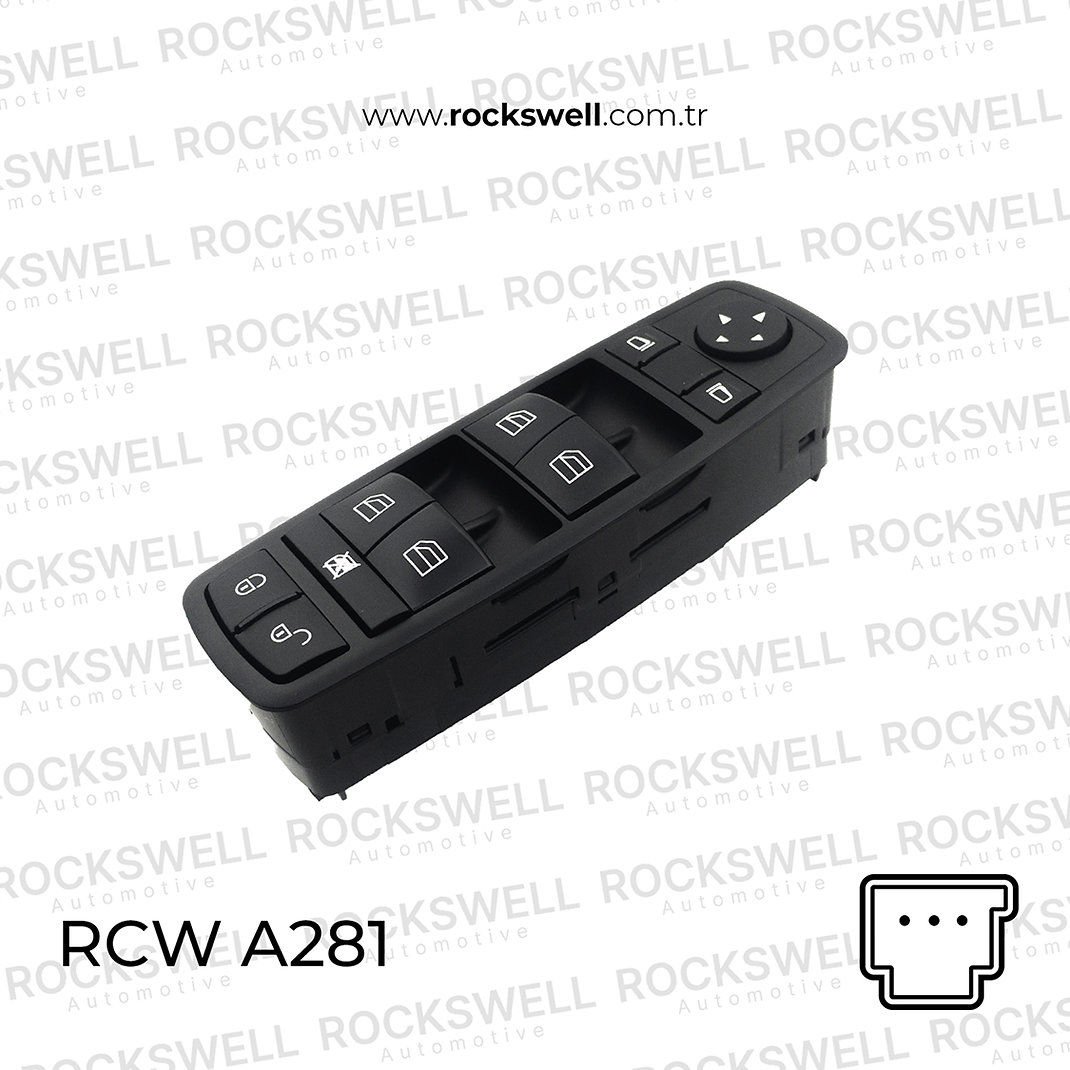 MERCEDES BENZ CAM ACMA DUGMESI ON SOL (KOMPLE, SIYAH 9174) A-CLASS W169 04>12 B-CLASS W245 05>11 (OEM A1698206610 9174)