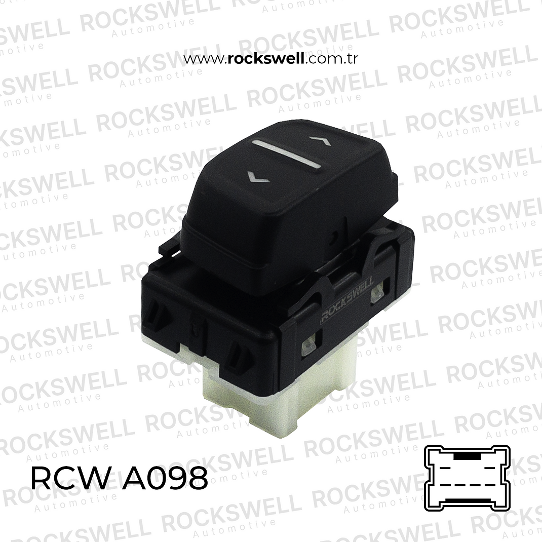 Dacia Logan II, Sandero II ve Renault Symbol III Uyumlu Tekli Cam Açma Kapama Düğme Anahtarı (OEM:2542 149 37R)