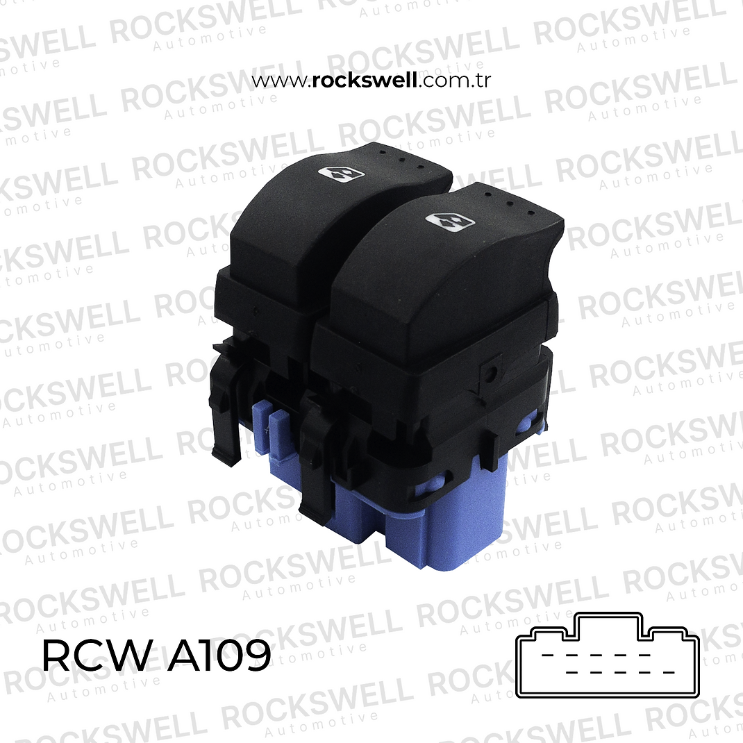 Renault Master 3, Kangoo 2, Megane 2 Uyumlu Ön Sol Çiftli Cam Açma Kapama Düğme Anahtarı (OEM:8200 476 806)