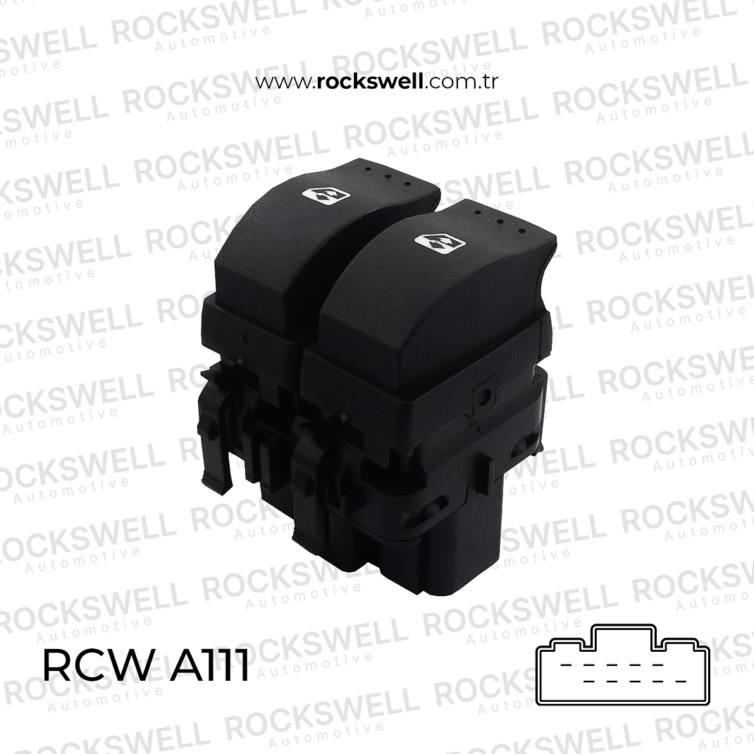 Renault Clio 2 (HB), Megane 2 ve Modus Uyumlu Ön Sol Çiftli Cam Açma Kapama Düğme Anahtarı (8200 060 045)