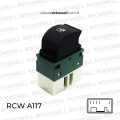 FIAT DOBLO II Ön Sol Tekli Cam Açma Kapama Anahtarı (5 Fiş / Beyaz) Cam Düğmesi (OEM 735417033)