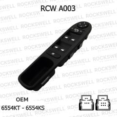 Peugeot 307 Ön Sol Dörtlü Cam Kumanda Anahtarı (9 Pin) | Ayna Ayar ve Çocuk Kilidi Özellikli (2001 - 2010) (OEM 6554.KT - 6554.KS )