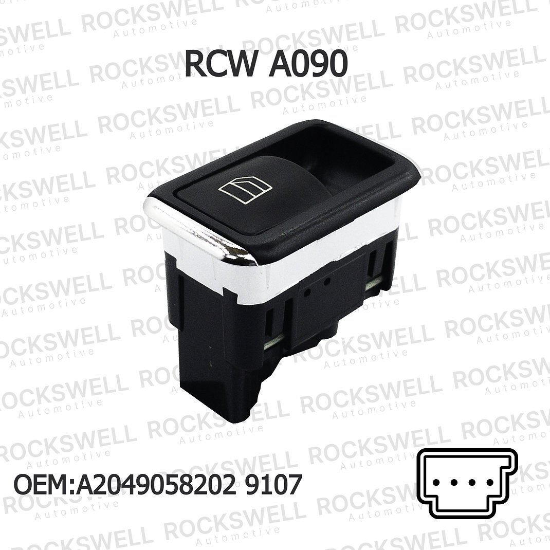 Mercedes Benz Tekli Cam Açma Düğmesi W204 X204 W176 W212 C117 CLS C-E GLK Kromlu -(2007-2019)  (OEM: A20490582029107)