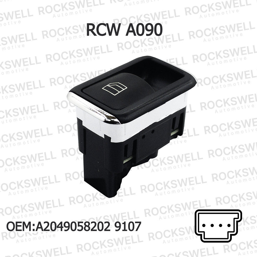 Mercedes Benz Tekli Cam Açma Düğmesi W204 X204 W176 W212 C117 CLS C-E GLK Kromlu -(2007-2019)  (OEM: A20490582029107)