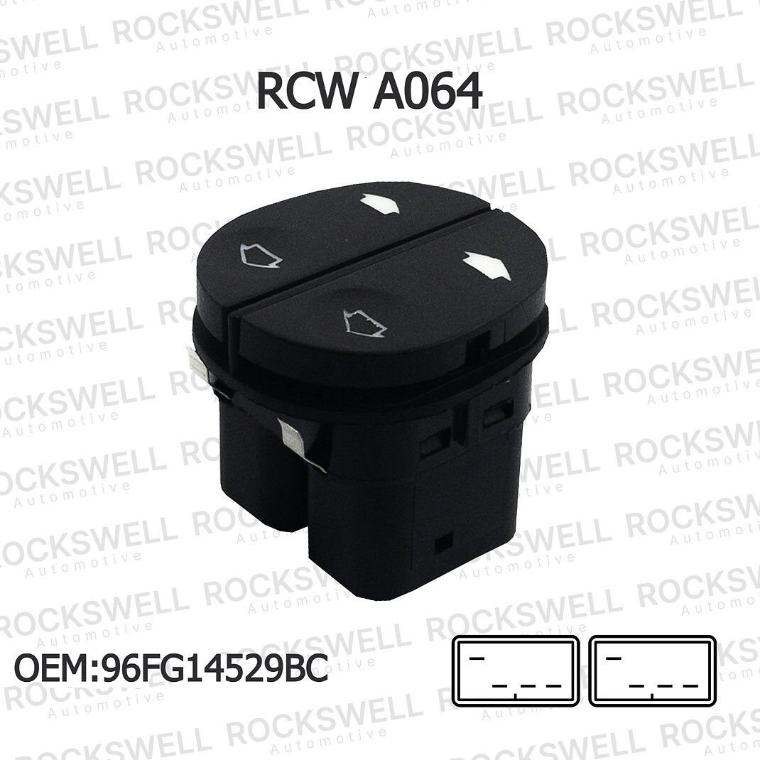 Ford Fiesta Fusion Connect KA Transit Sol Ön Çiftli Cam Açma Kapama Düğmesi Anahtarı (1995-2013) (OEM: 96FG14529BC)