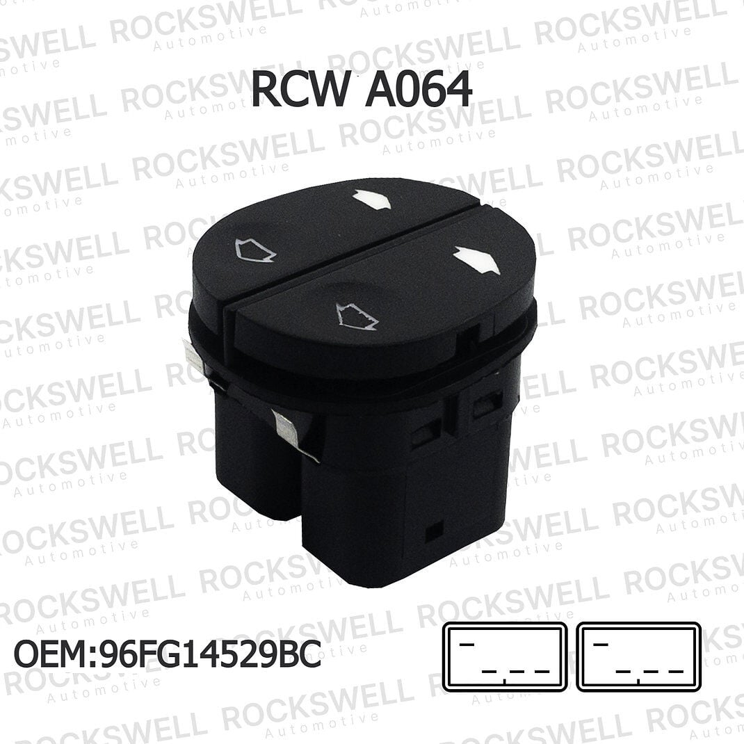 Ford Fiesta Fusion Connect KA Transit Sol Ön Çiftli Cam Açma Kapama Düğmesi Anahtarı (1995-2013) (OEM: 96FG14529BC)