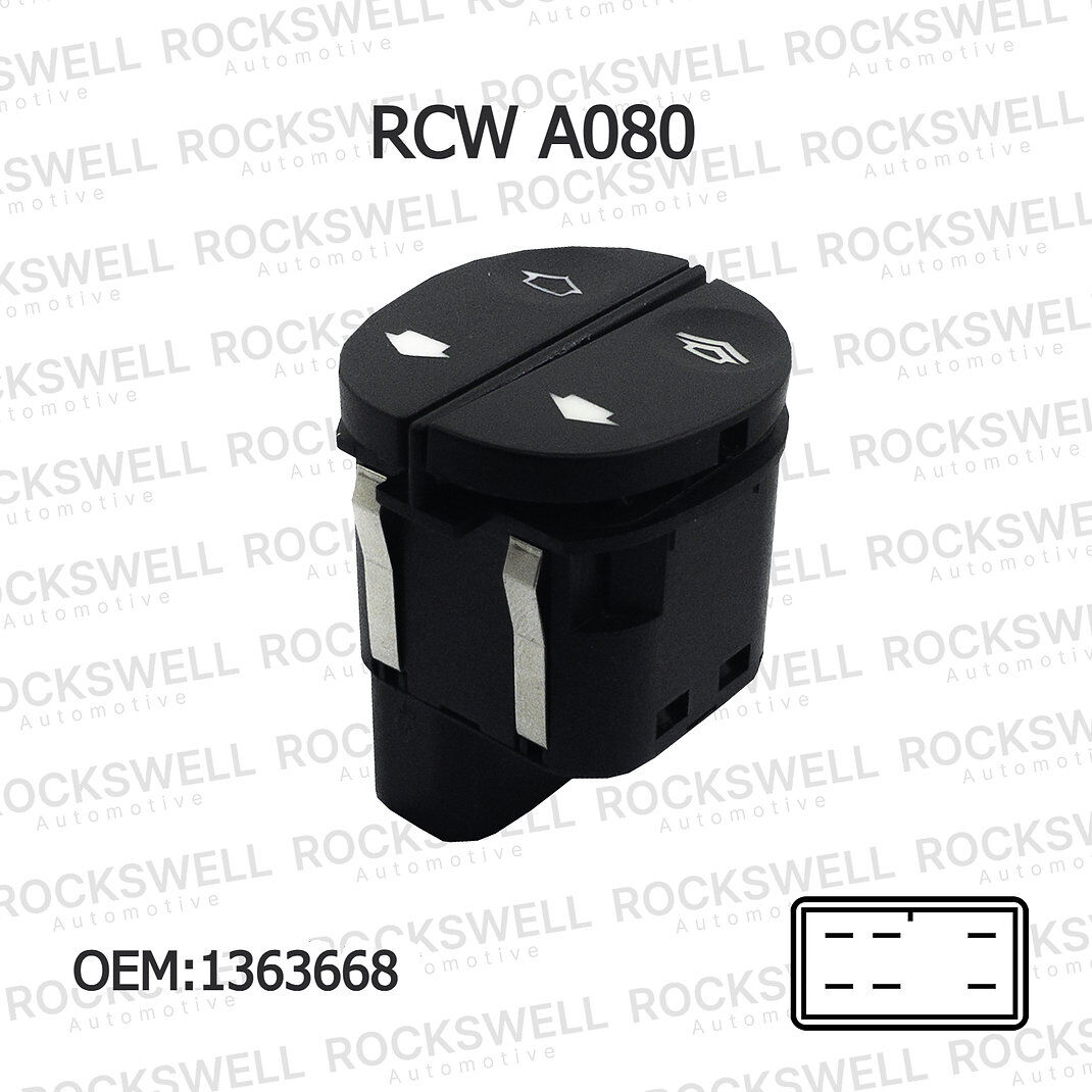 Ford Fiesta Connect Fusion Transit Sol Ön Çiftli Cam Açma Kapama Anahtarı 6 Pin (2001-2013) - (OEM: 1363668)