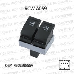 Volkswagen Transporter T5 T6 Caravelle Sürücü Kapısı Çiftli Cam Açma Kapama Anahtarı (2003-2016) - (OEM: 7E0959855A)