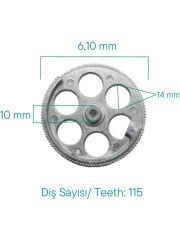 BMW E39 ve Uyumlu Arka Perde Tamir Dişlisi (115 Diş)