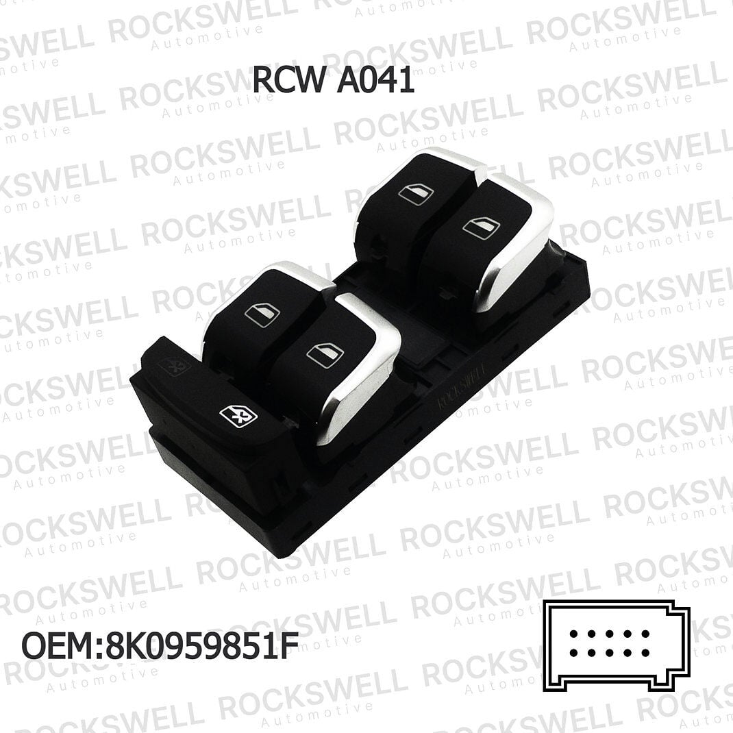 Audi A4 - A5 - Q5 Uyumlu Krom Cam Açma Kapama ve Emniyet Kilit Anahtarı