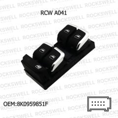 Audi A4 - A5 - Q5 Uyumlu Krom Cam Açma Kapama ve Emniyet Kilit Anahtarı