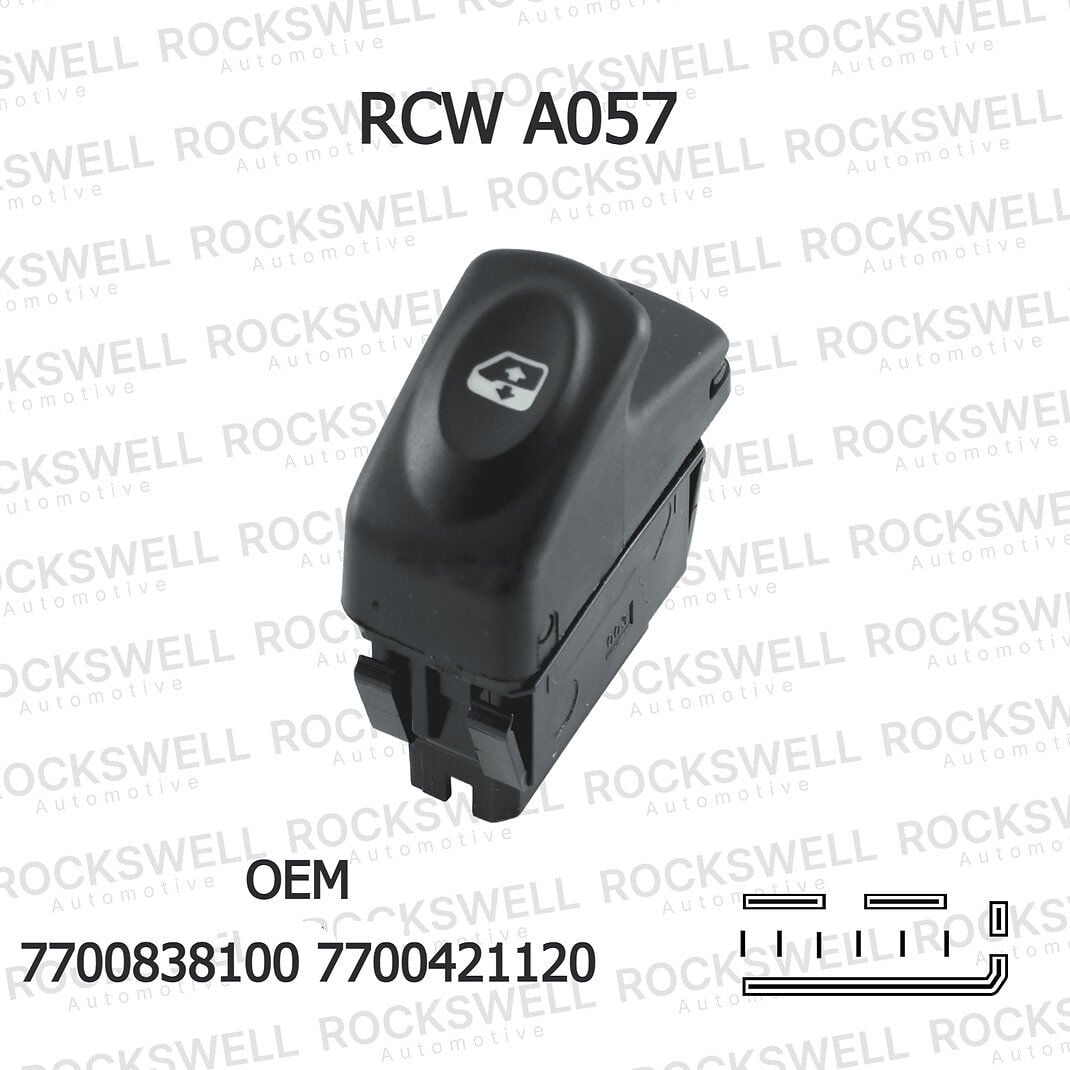 Renault Kangoo Megane Clio Cam Açma Kapatma Düğmesi 6 Pin (7700838100) GRİ