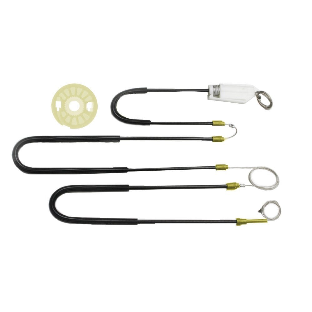 BMW E46 Coupe / Cabrio Ön Sol ve Sağ Cam Kriko Tel & Makara Seti (2000-2006) (51338229105, 51338229106)